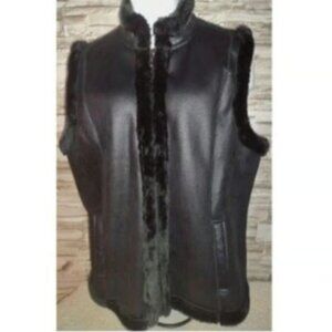 Jaclyn Smith Black Faux Fur Vest